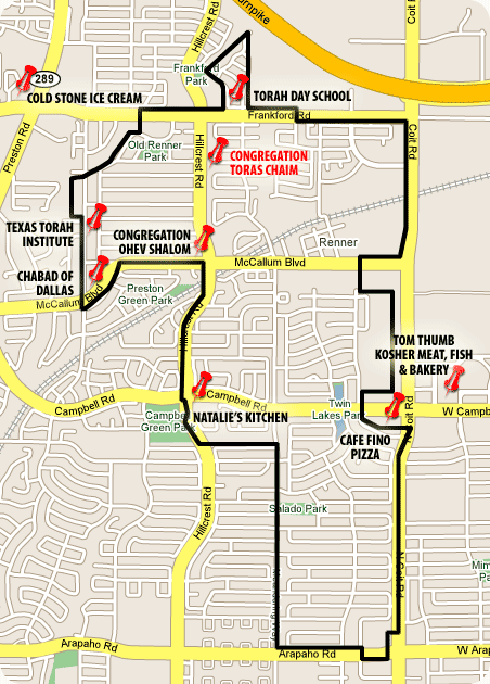 Far North Dallas Eruv Map