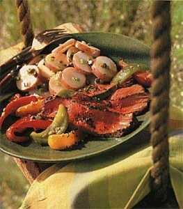 grilled-rib-eye-steaks-with-roasted-peppers