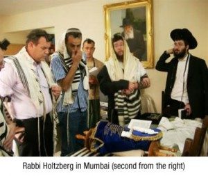 Rabbi Holtzberg in Mumbai during davening
