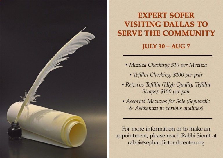 Expert Sofer Visiting Dallas