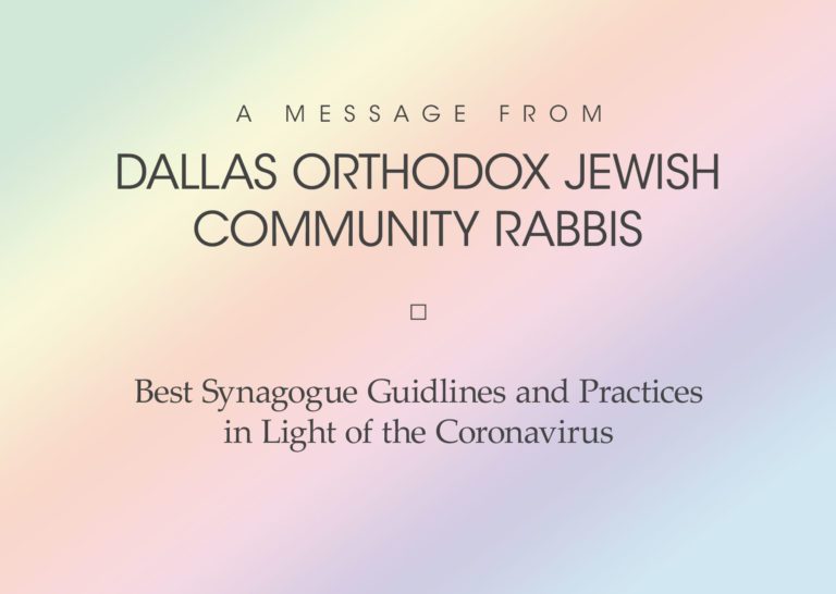 Best Synagogue Guidelines and Practices in Light of the Coronavirus