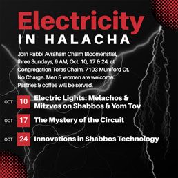Electricity in Halacha with Rabbi Avraham Chaim Bloomenstiel