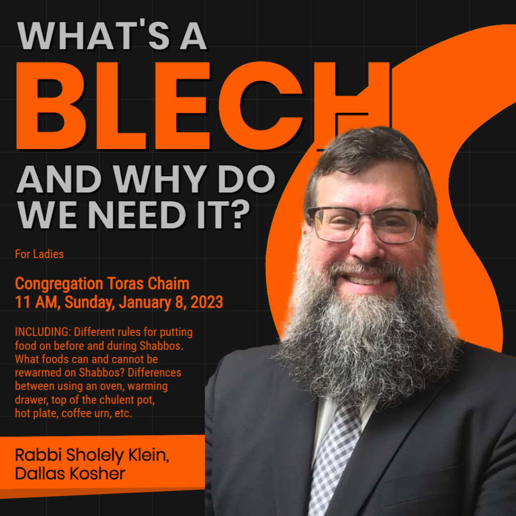 What’s a Blech and Why Do We Need It? with Rabbi Sholey Klein of Dallas Kosher