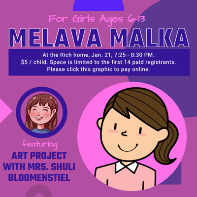 Melava Malka for Girls Featuring Art Project with Shuli Bloomenstiel