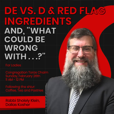 DE vs D & Red Flag Ingredients – with Rabbi Sholey Klein of Dallas Kosher
