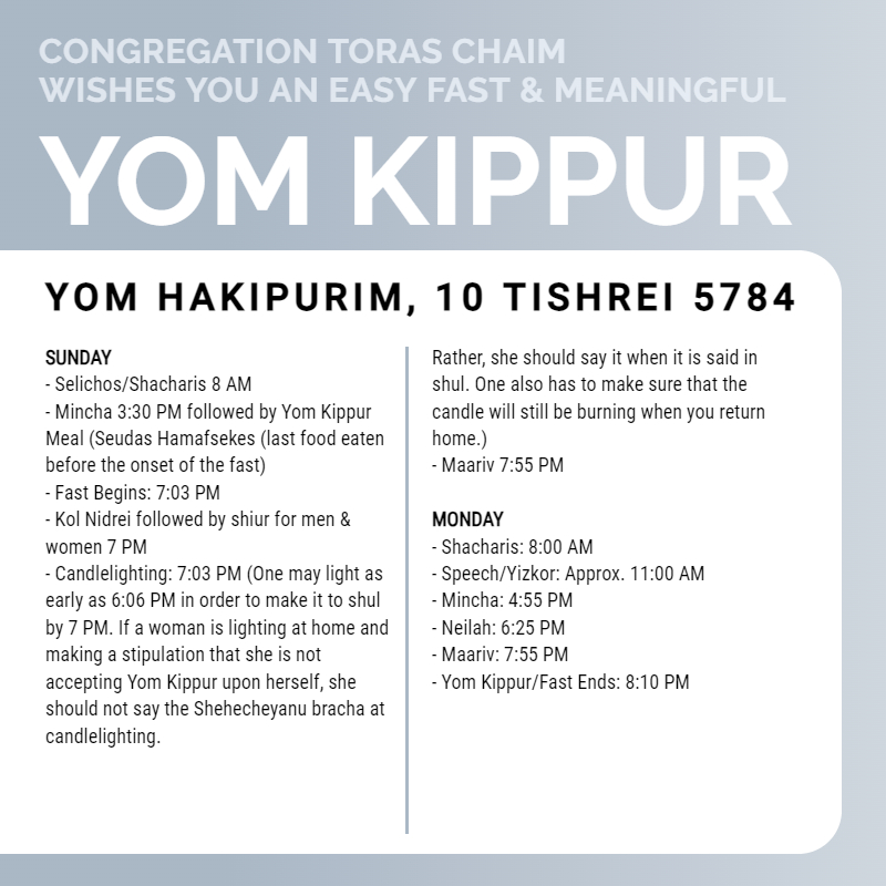 CTC Yom Kippur 5784