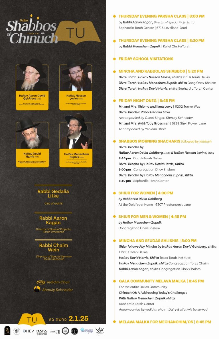 Dallas Shabbos of Chinuch with Torah UMesorah